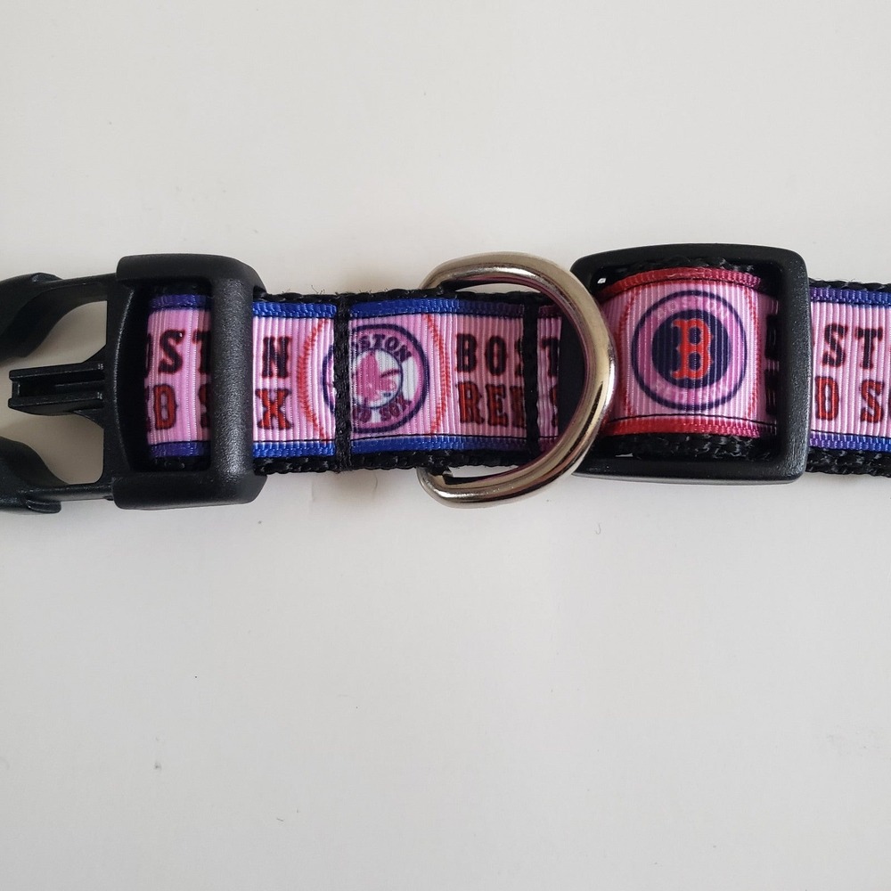 Boston Red Sox Dog Collar Adjustable up to 20" Pink